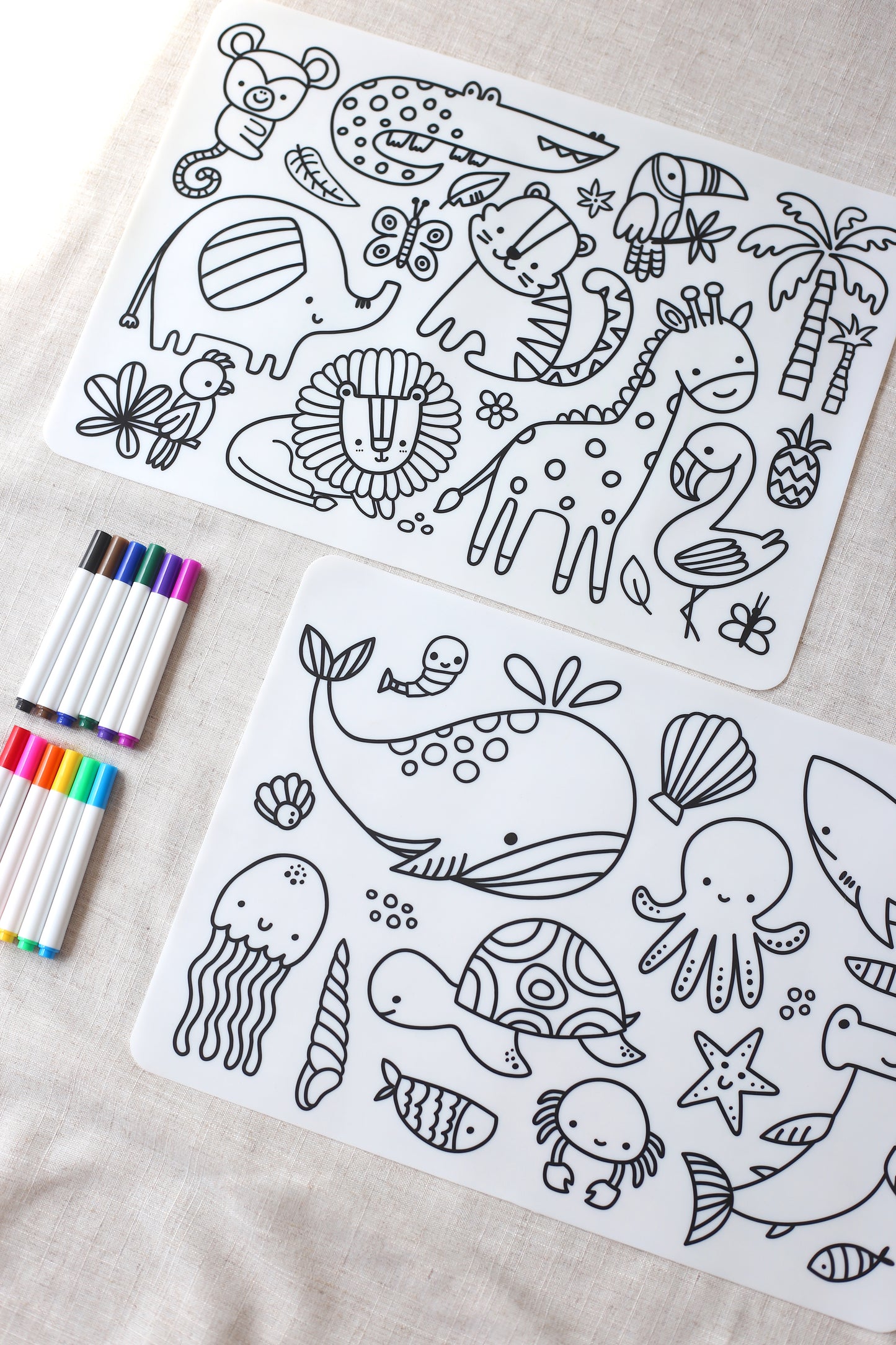 Silicone Reusable Colouring Mat with Pens