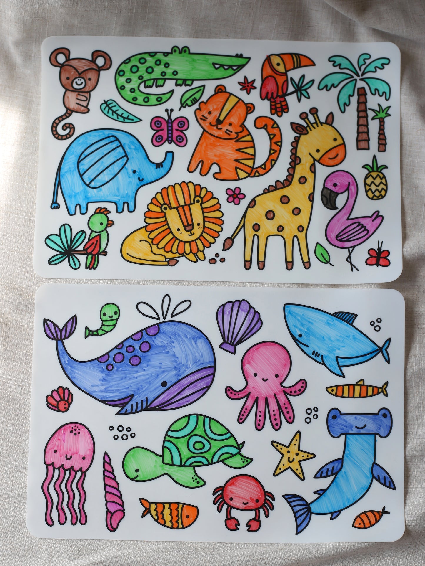 Silicone Reusable Colouring Mat with Pens