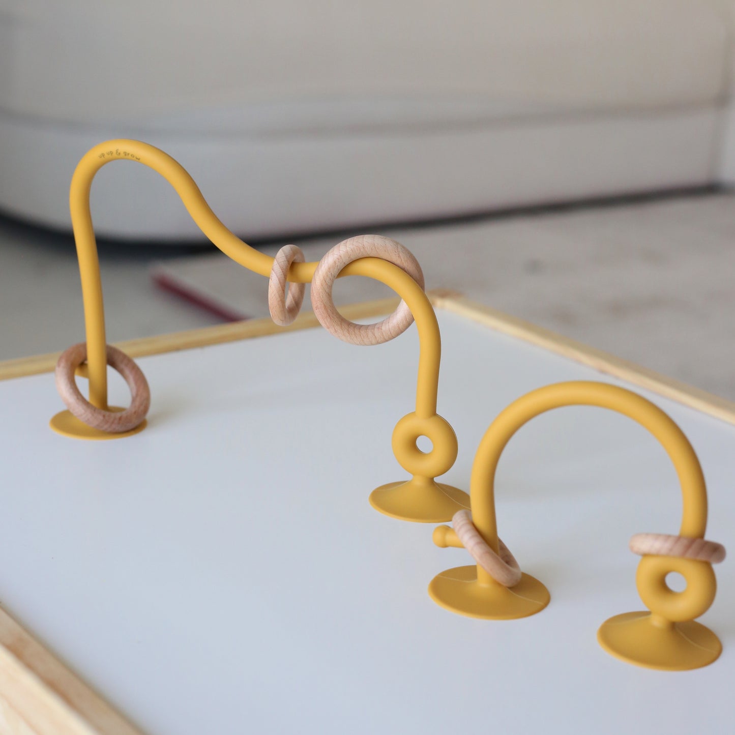 Silicone Suction Toy with Wooden Rings